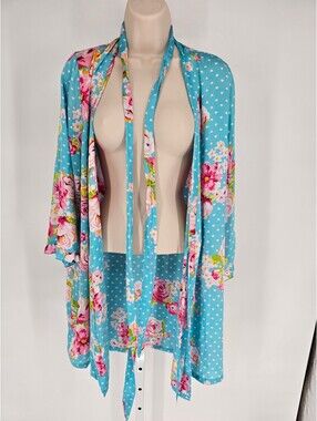 Jenni. by Jennifer Moore Womens Sz S/M Satin Nightgown Bright Floral Print